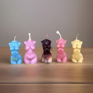 Assortment of 5 mini plus size goddess candles